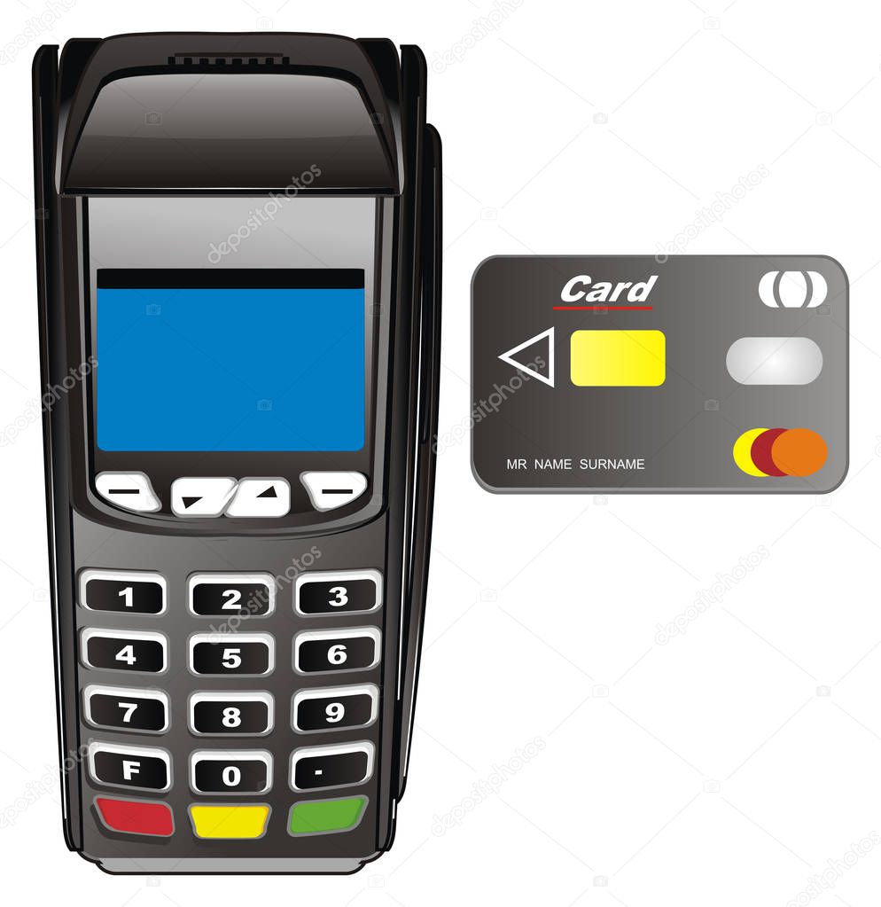 POS terminal with credit card