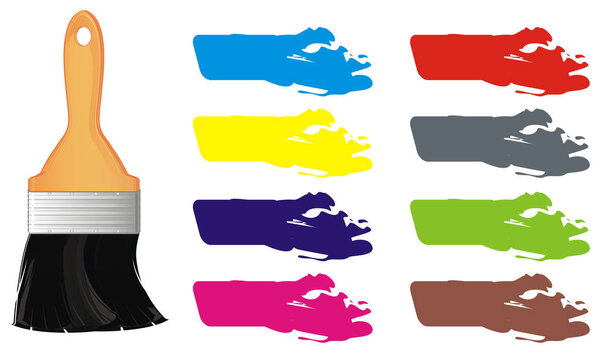 кисть и много линий цветов
