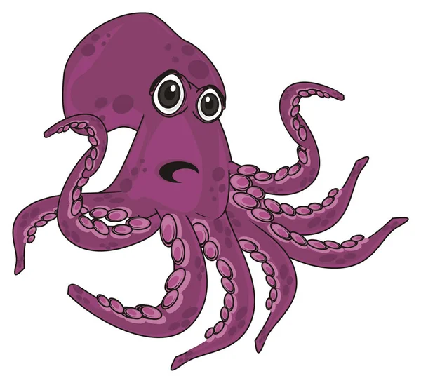 Verrassing Purple Octopus Met Geopende Mond — Stockfoto