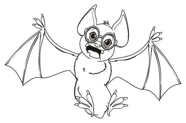 Kolorowanie Szalony Bat Okularach — Zdjęcie stockowe