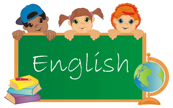 children in school class and english