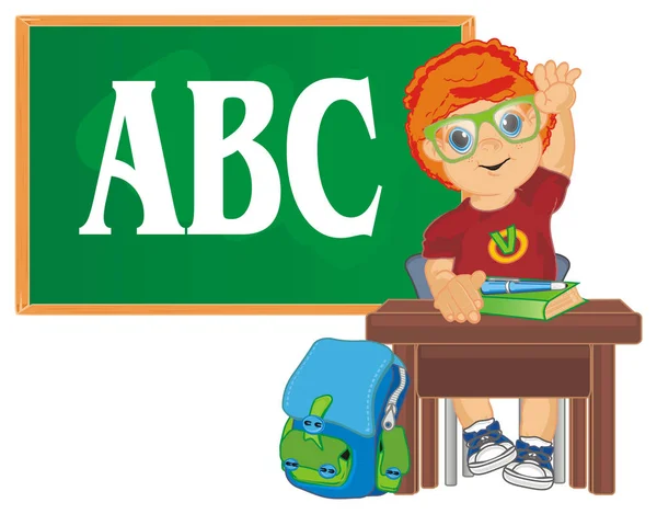 学生在书桌和 Abc — 图库照片