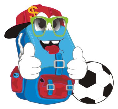 gülümseyen okul sırt çantası ile bir top Haritayı hareket sınıf