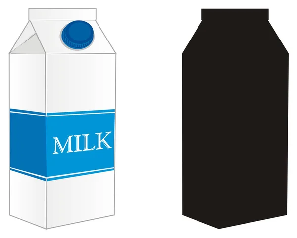Кольорова Тверда Чорна Коробка Молока — стокове фото