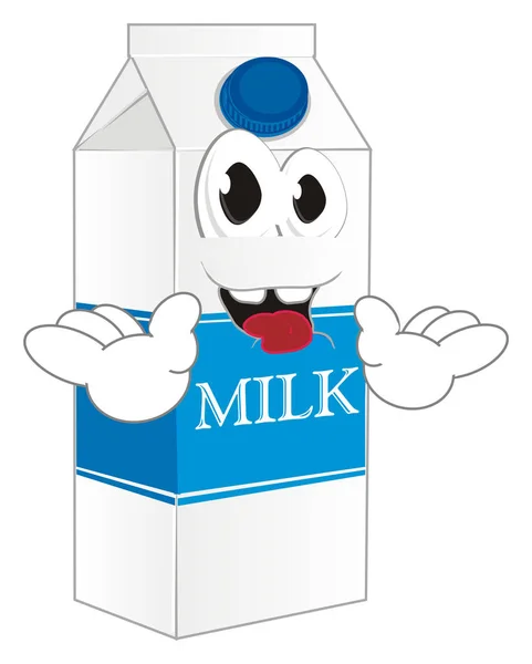Gelukkig Karton Van Melk Met Twee Handen — Stockfoto