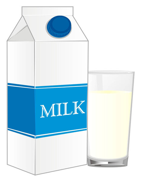 carton of milk with glass