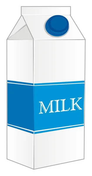 Pudełko Tekturowe Zawierające Mleko Białym Tle — Zdjęcie stockowe