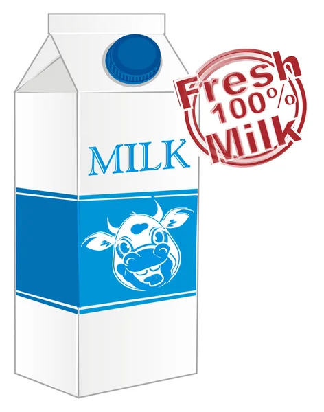 Karton Milch Und Rote Marke — Stockfoto