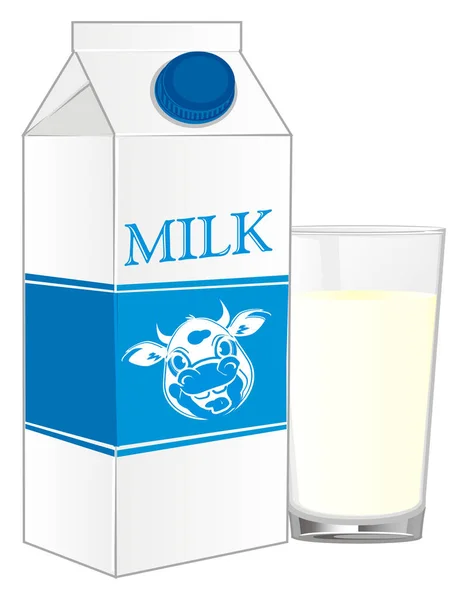 Carton Milk Glass Milk — Stock Photo, Image