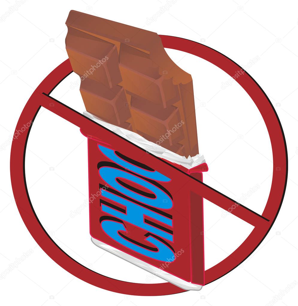 milk chocolate bar on red ban