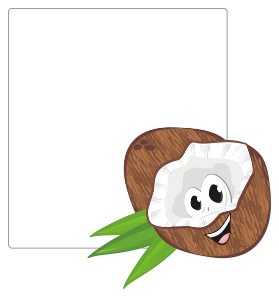 Счастливое Лицо Кокоса Чистой Бумаги — стоковое фото