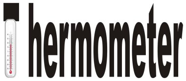 Termometre göz kadar siyah sözcük termometre üzerinden