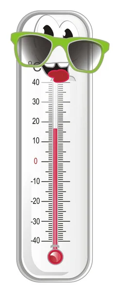 Glückliches Thermometer Schwarzer Sonnenbrille — Stockfoto