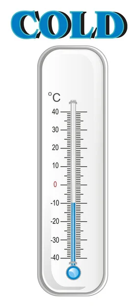 Termômetro Com Palavra Azul Frio — Fotografia de Stock