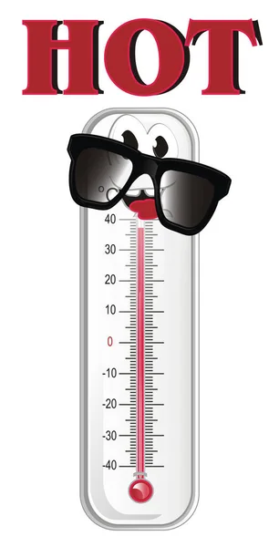 Happy Thermometer Sunglasses Word Hot — Stock Photo, Image