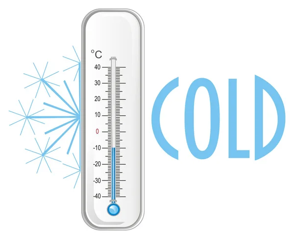 Термометр Словом Холод Снежинка — стоковое фото