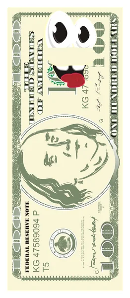 Dólar Americano Feliz Fundo Branco — Fotografia de Stock