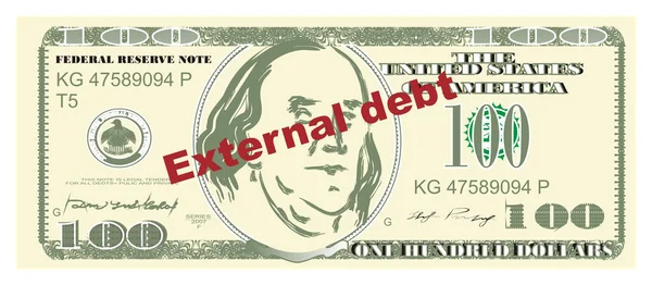 One Hundred Dollar External Debt — Stock Photo, Image