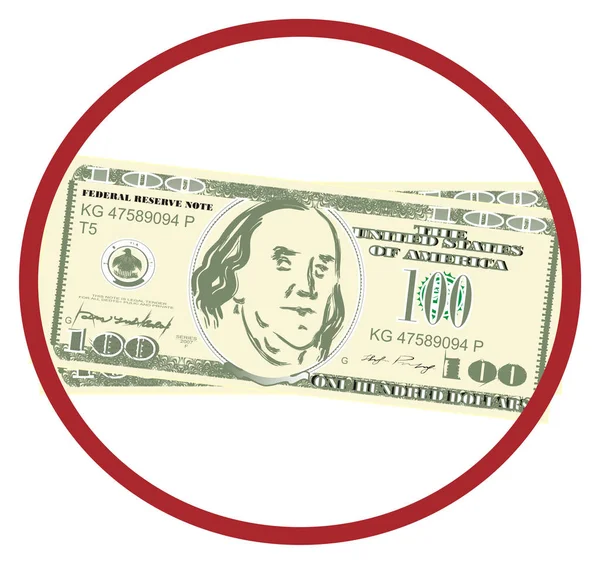 100 Долларов Красном Знаке — стоковое фото