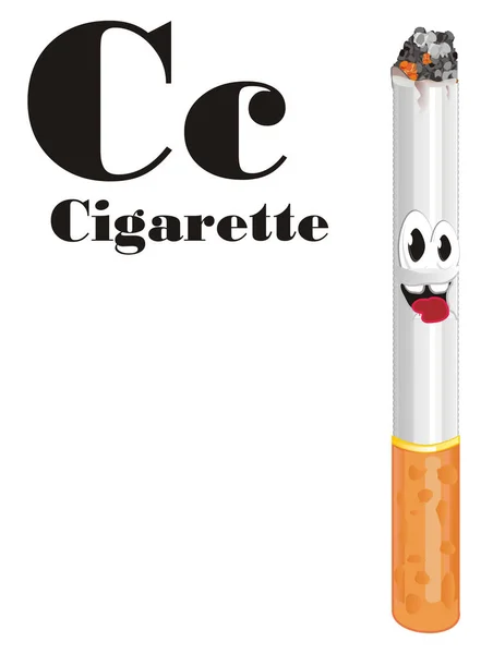 Cigarette Souriante Avec Son Nom Lettres — Photo