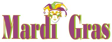 Mardi gras tatil ve küçük maskesi