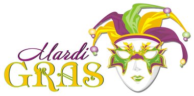 Mardi gras tatil renkli maskesi