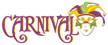 Mardi gras maskesi ve carnival