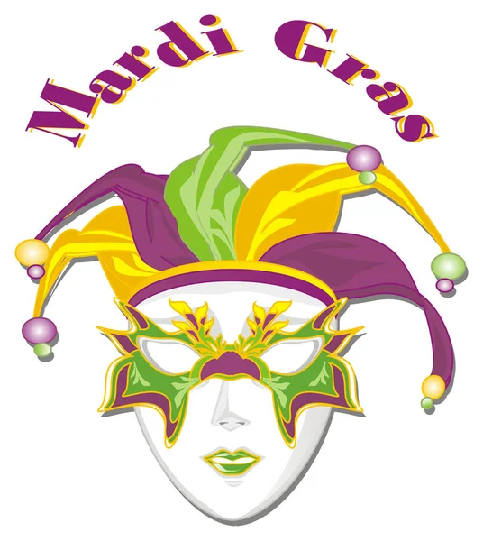 Mardi Gras Maskesi Yuvarlak Kelimelerle — Stok fotoğraf