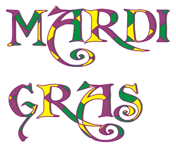 Two Colored Words Mardi Gras — Stock Photo, Image