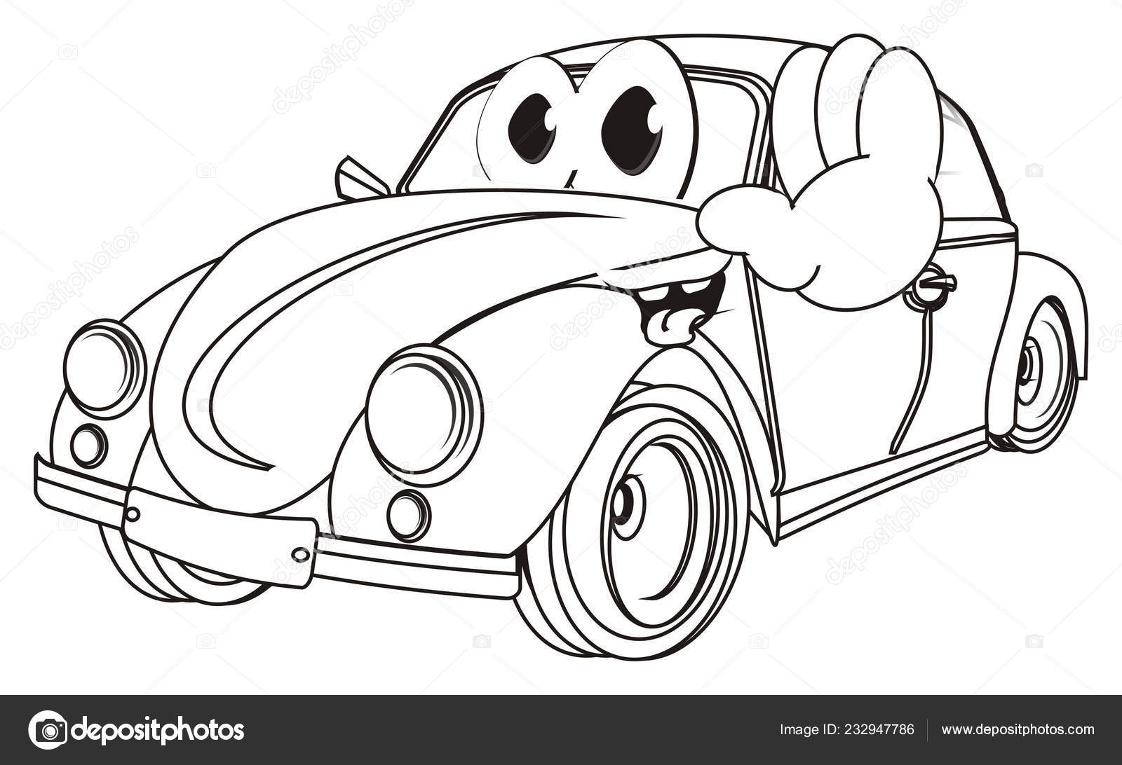 Coloring Smiling Bug Car Show His Hands — Stock Photo © tatty77tatty