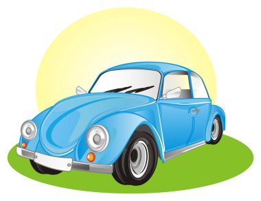 mavi hata araba ve renkli doğa