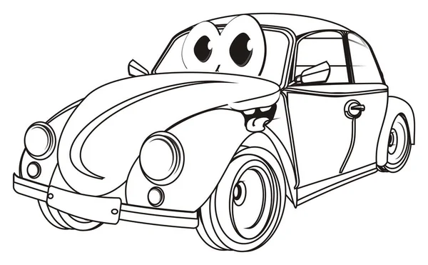 Coloriage Souriant Bug Voiture Stand — Photo