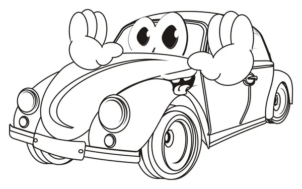 Coloring Smiling Bug Car Say — стоковое фото