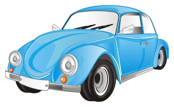Carro Bug Azul Fundo Branco — Fotografia de Stock