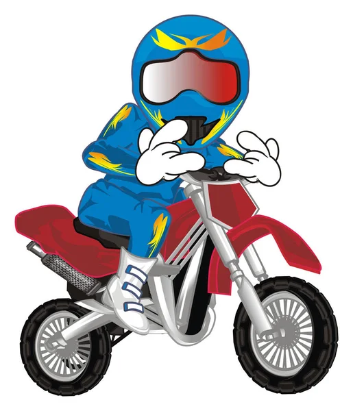 Sport Bike Rider Motocross Cool Gesture — Stock Photo, Image