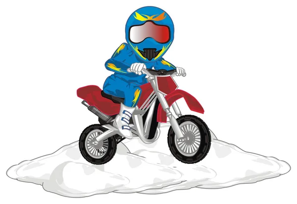 Sportbiker Und Motocross Stehen Auf Schnee — Stockfoto