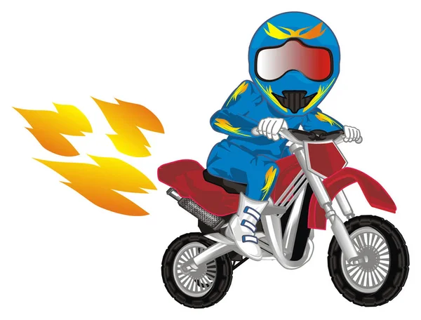 Sportbiker Und Motocross Und Feuer — Stockfoto