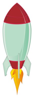 turuncu bir yangın ile roket