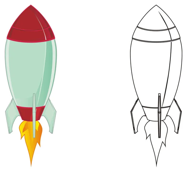 Kolorowe Kolorowanki Rakiety Pływające Ogniem — Zdjęcie stockowe