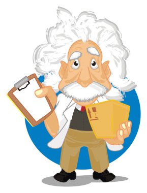 Albert Einstein ve stand kutusuyla notlar tutun