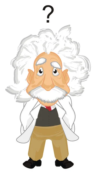 Albert Einstein Stand Question Mark — Stock Photo, Image