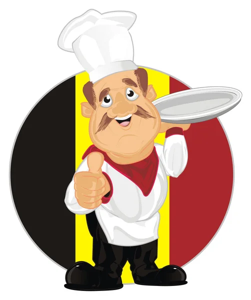 Happy Cook Dish Belgium Flag — Stock Photo, Image