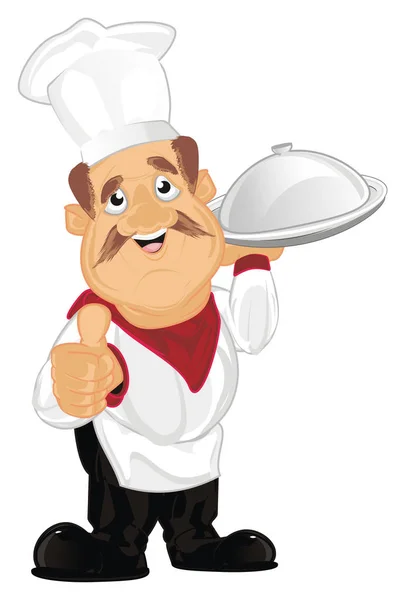 Happy Cook Dish Show Gesture — Stock Photo, Image