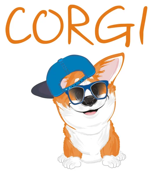 Trendy Little Funny Corgi Word — Φωτογραφία Αρχείου