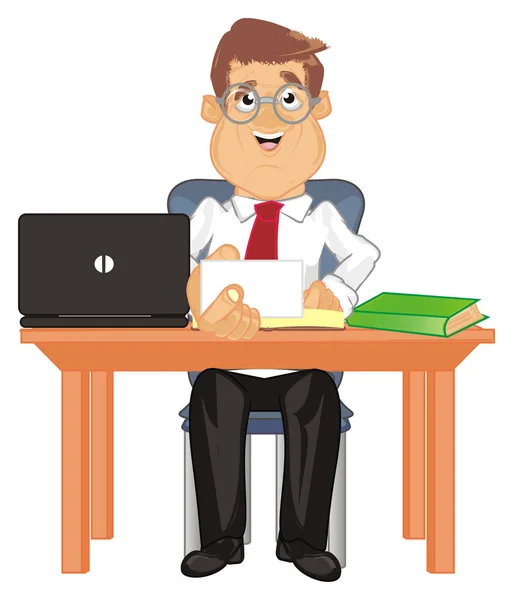 Happy Manager Sit Office Hold Clean Paper — Stock Photo, Image