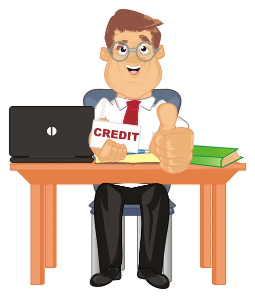 Menedżer Siedzieć Biura Kredytowe — Zdjęcie stockowe