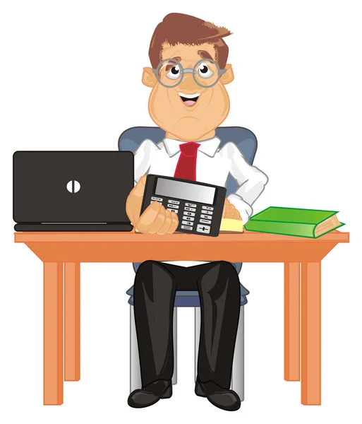 Manager Sit Office Calculator — Stock Photo, Image