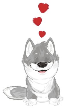 küçük gri kurt kapalı gözler aşık