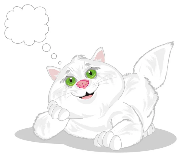 Gülümseyen Şişman Kedi Yalancı Düşünmek — Stok fotoğraf