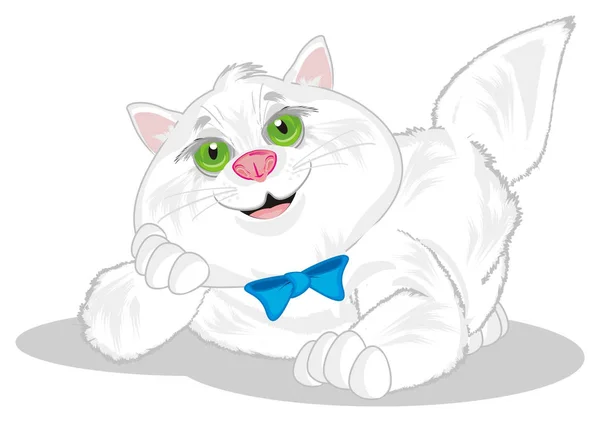 青弓を持つ脂肪猫少年の笑顔 — ストック写真